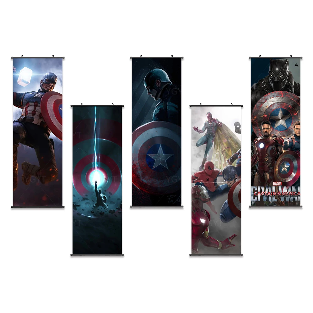 

Home Decoration Captain America Wall Artwork Painting Plastic Avengers Marvel Hanging Scrolls Modern Canvas Print Picture Poster