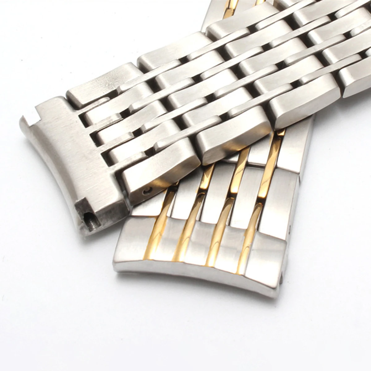 

Watch Strap 20mm For Omega DeVille Bracelet Men's Belt Arc Edge Straight Edge Silver-Gold Stainless Steel Watch Bands Strap