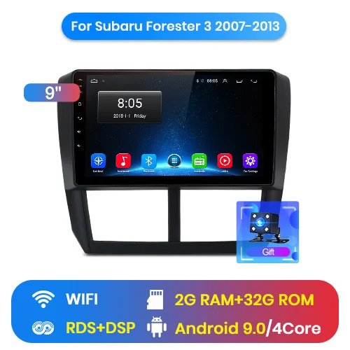 WIFI 2GB 32GB Junsun V1 2G+ 32G Android 8,1 автомобильный Радио Мультимедиа Видео плеер навигация gps для Subaru Forester 3 2007-2013 2 din Авто без dvd - Цвет: WIFI 2GB 32GB