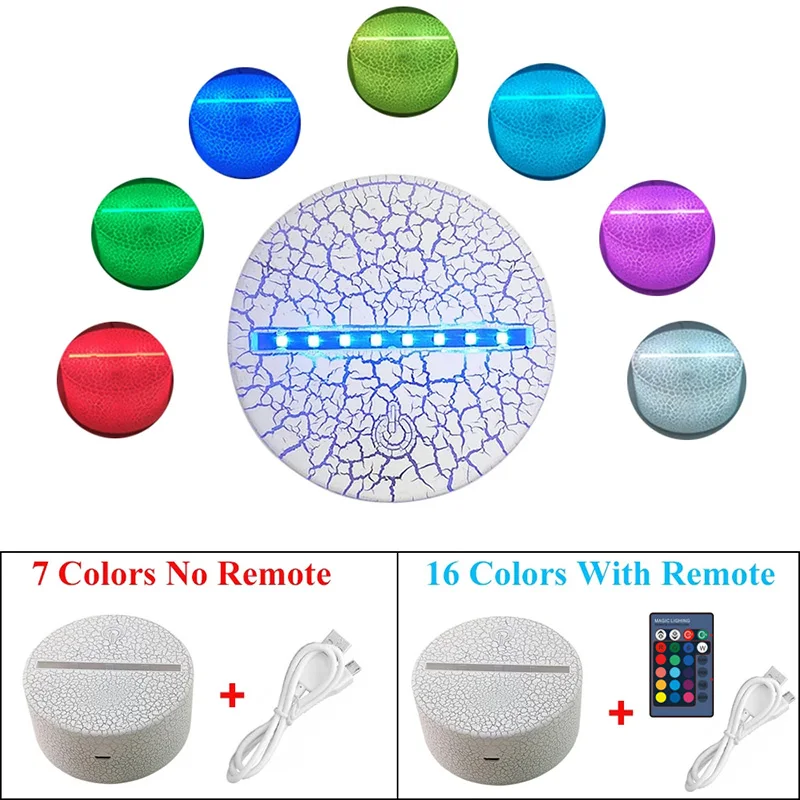 Музыкальная нота рок-гитара 3D лампа светодиодный светильник 7 цветов сенсорный