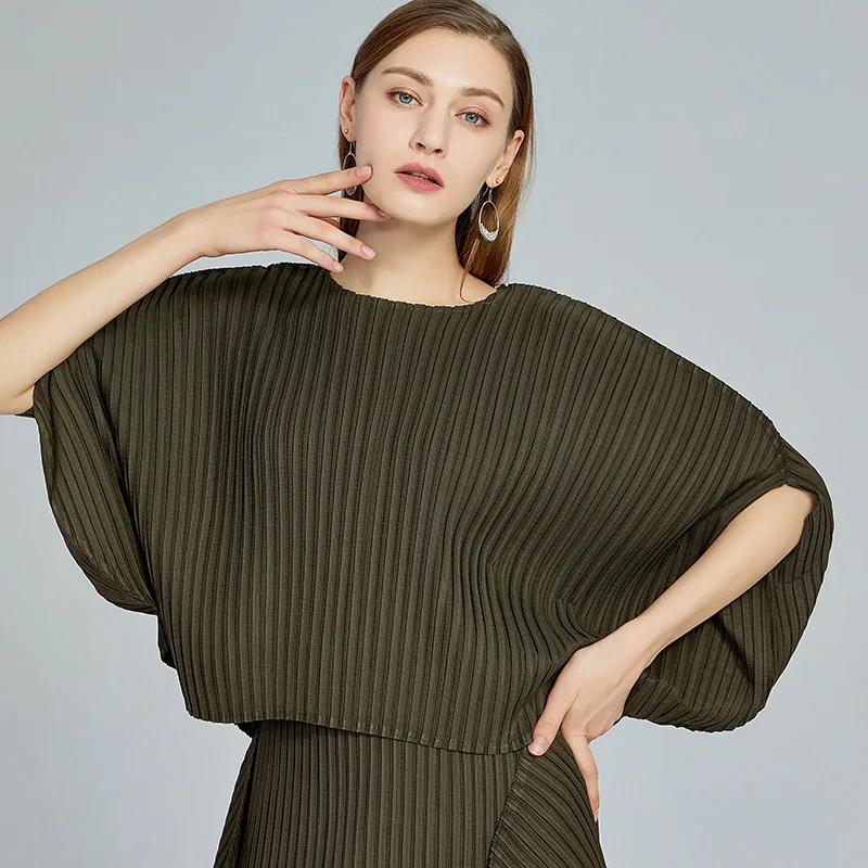 LANMREM/Высококачественная плиссированная Женская одежда в форме веера 2021 летняя