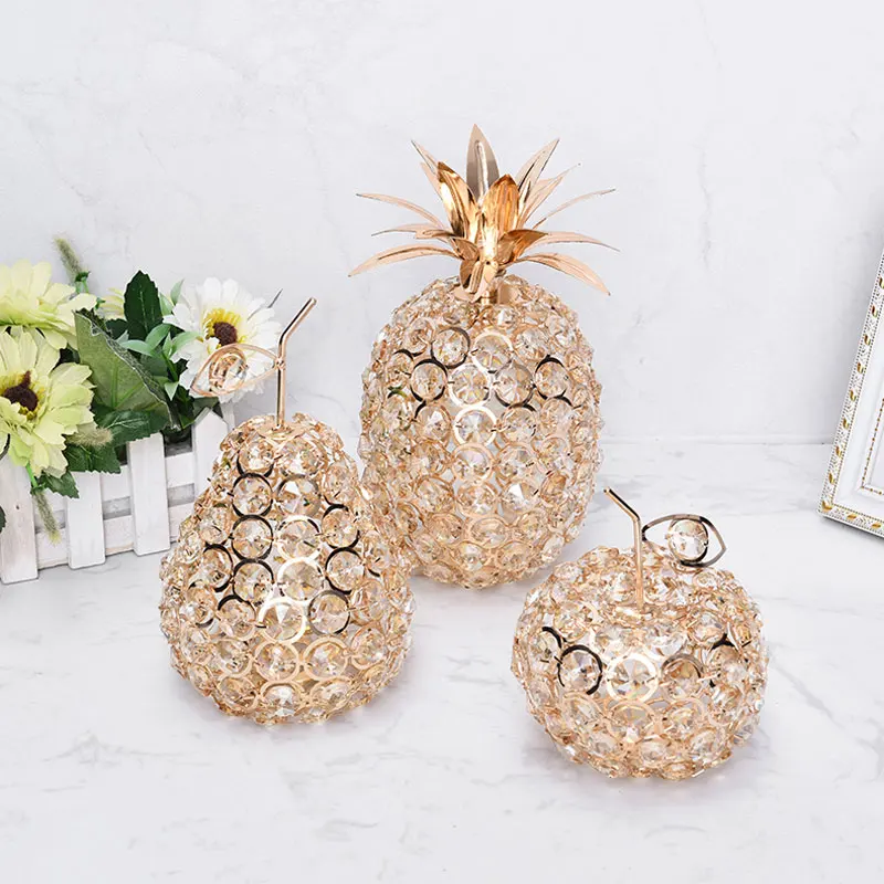 Металл хрустальный ананас Яблоко Груша домашний Декор Аксессуары Настольный