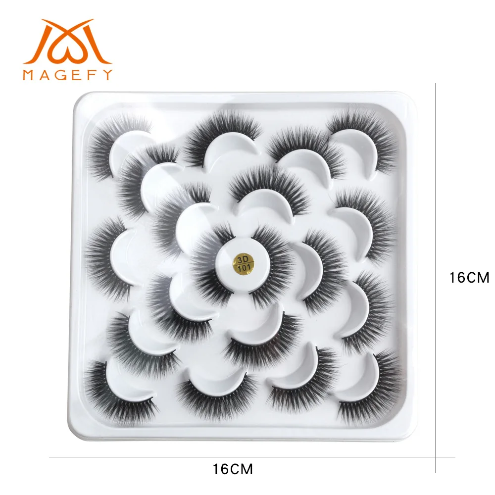 10 пар 3D норковые ресницы натуральные длинные накладные цветочного типа