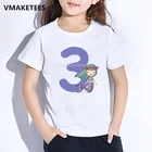 Детская футболка с изображением русалки, с надписью Happy Birthday Number 1-10