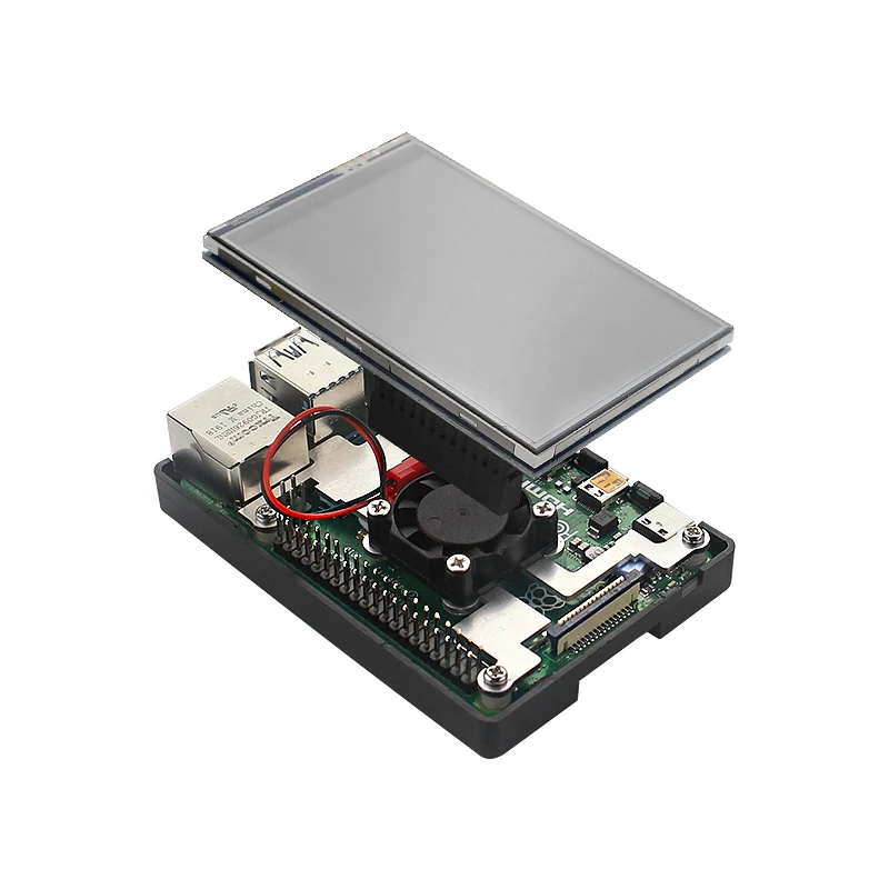 ЖК-дисплей Raspberry Pi 4 Model B 3 5 дюйма сенсорный экран 50FPS 480x320 с охлаждающим