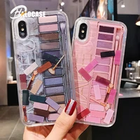 dynamic glitter makeup eyeshadow quicksand phone case for iphone 12 mini 11 pro xs max xr x 6 6s 7 7 plus se 2020 cosmetic cover