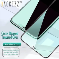 accezz green tempered glass curved edge film for iphone 12 pro max mini eye protection anti fingerprin screen protector glass