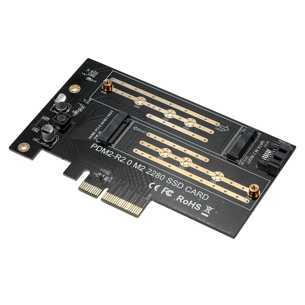 M.2 NVME к PCI-E X4 карточка расширения SSD адаптер карты с M-key B-key интерфейсы поддержка SATA