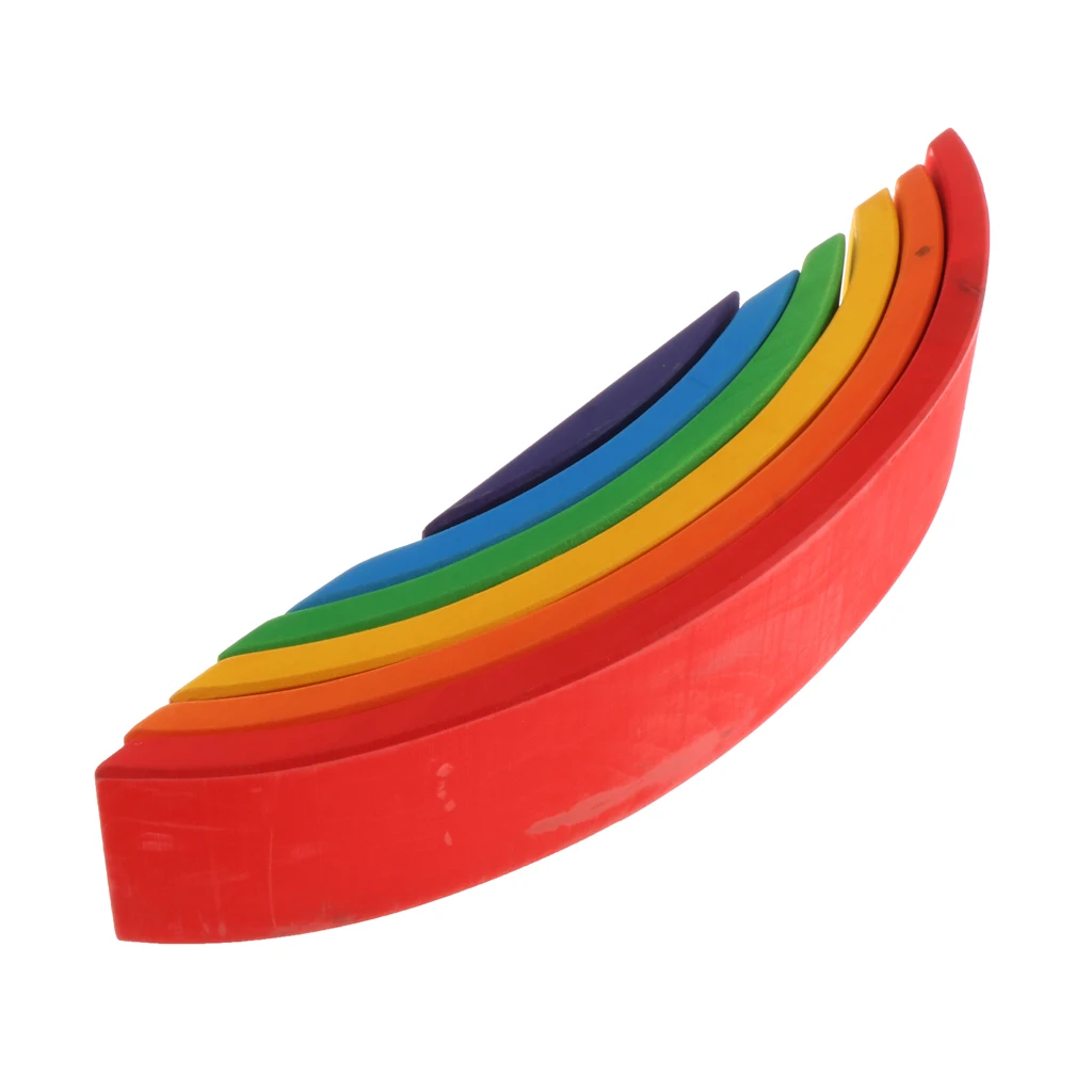 

Wooden Rainbow Blocks Building Blocks Toy Beautiful For Children Education