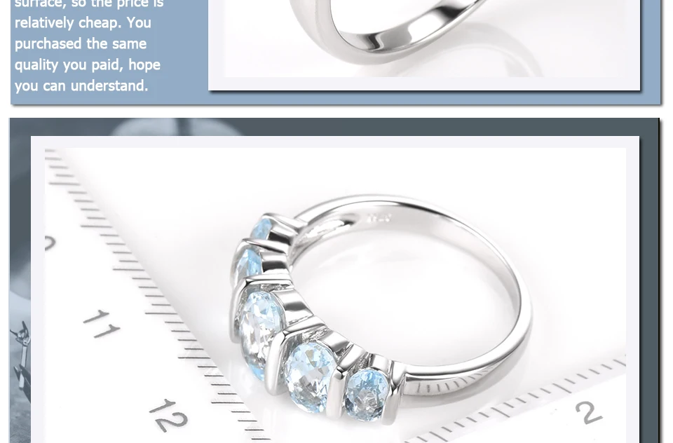 Hutang серебряное кольцо 925 ювелирные изделия, драгоценный камень 1.9ct Аквамарин Изысканные кольца с камнями для женщин, обручальное свадебное кольцо
