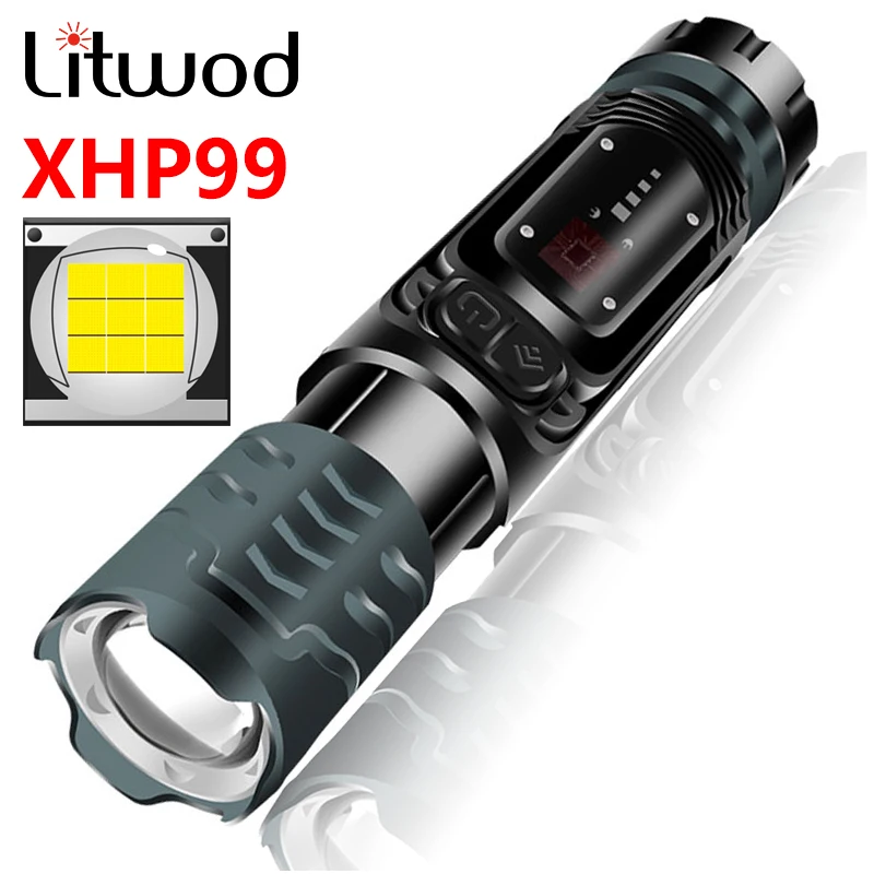 XHP90.2 9 ядерный COB Высококачественный светодиодный фонарик USB Перезаряжаемый Powerbank