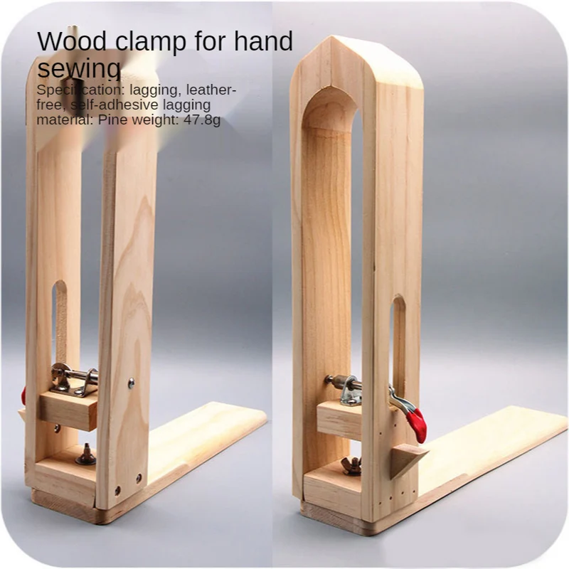 

Hand-stitched Wooden Clip Leather, Handmade Leather Goods, Leather Art Tool Holder, Wooden Frame