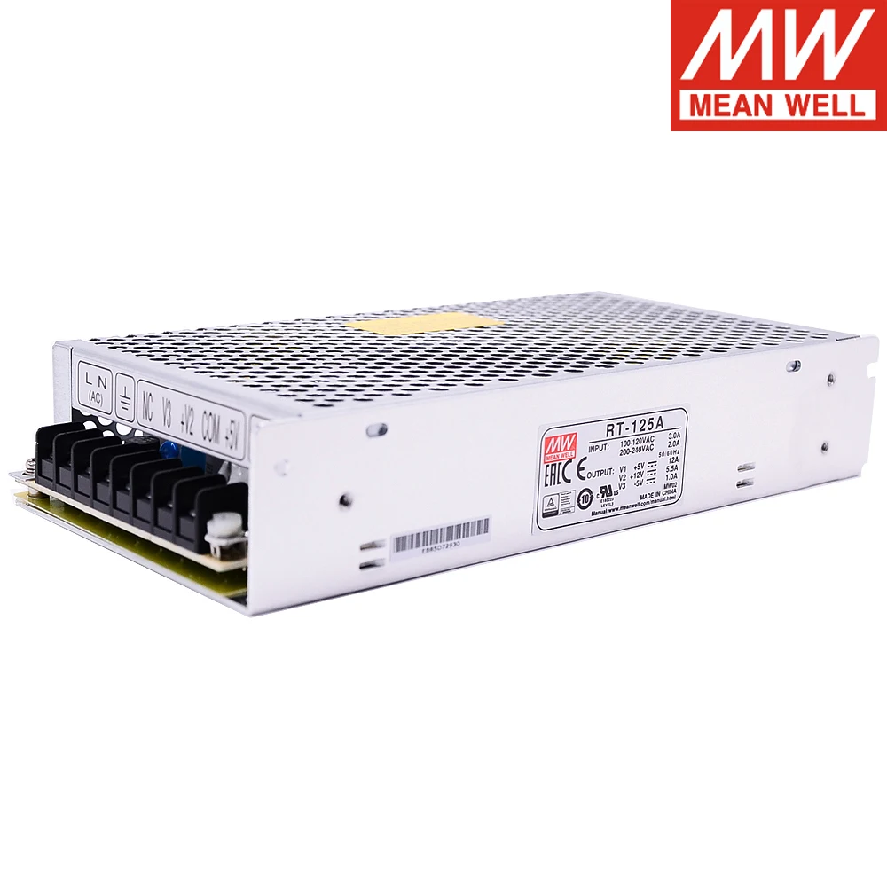 

MEAN WELL RT-125A 131W Triple Output Switching Power Supply 5V 12V -5V DC 12A 5.5A 1A Power Unit Transformer Meanwell