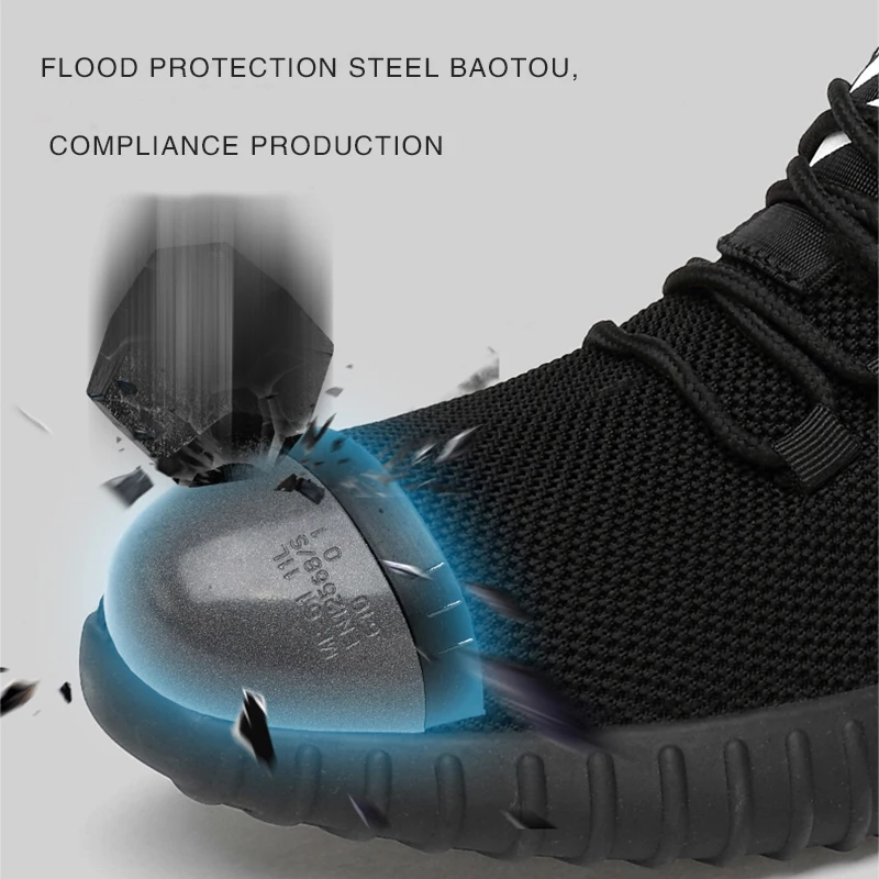 Мужская дышащая Рабочая защитная обувь мужские уличные противоскользящие
