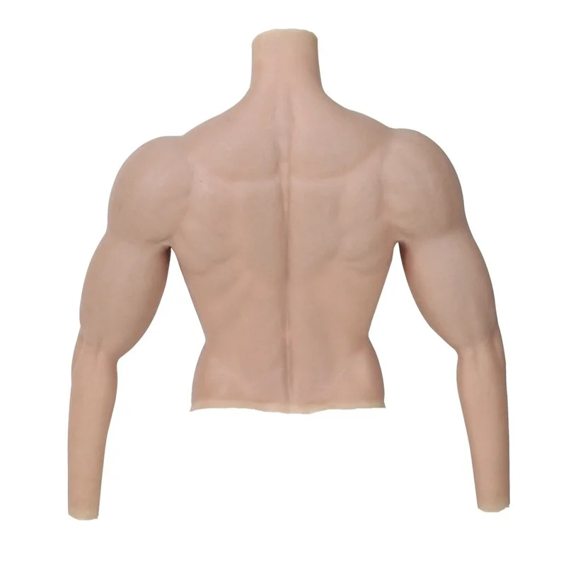 Realistic Silicone Fake Muscle Men's Top Cosplay Costume Arm Men Suit Wear Abdomen Cup Elastic Thin Edge Transgender