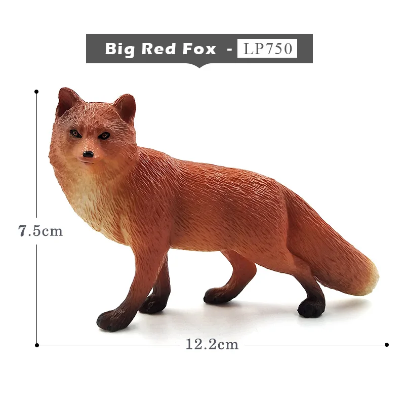 Big Red Fox Имитация леса, животные, модель, дикий олень, бегемот, Лев, тигр, панда, носорог, белый медведь, северный олень, жираф, верблюд, лося, буйвол, игрушки - Цвет: Big Red Fox