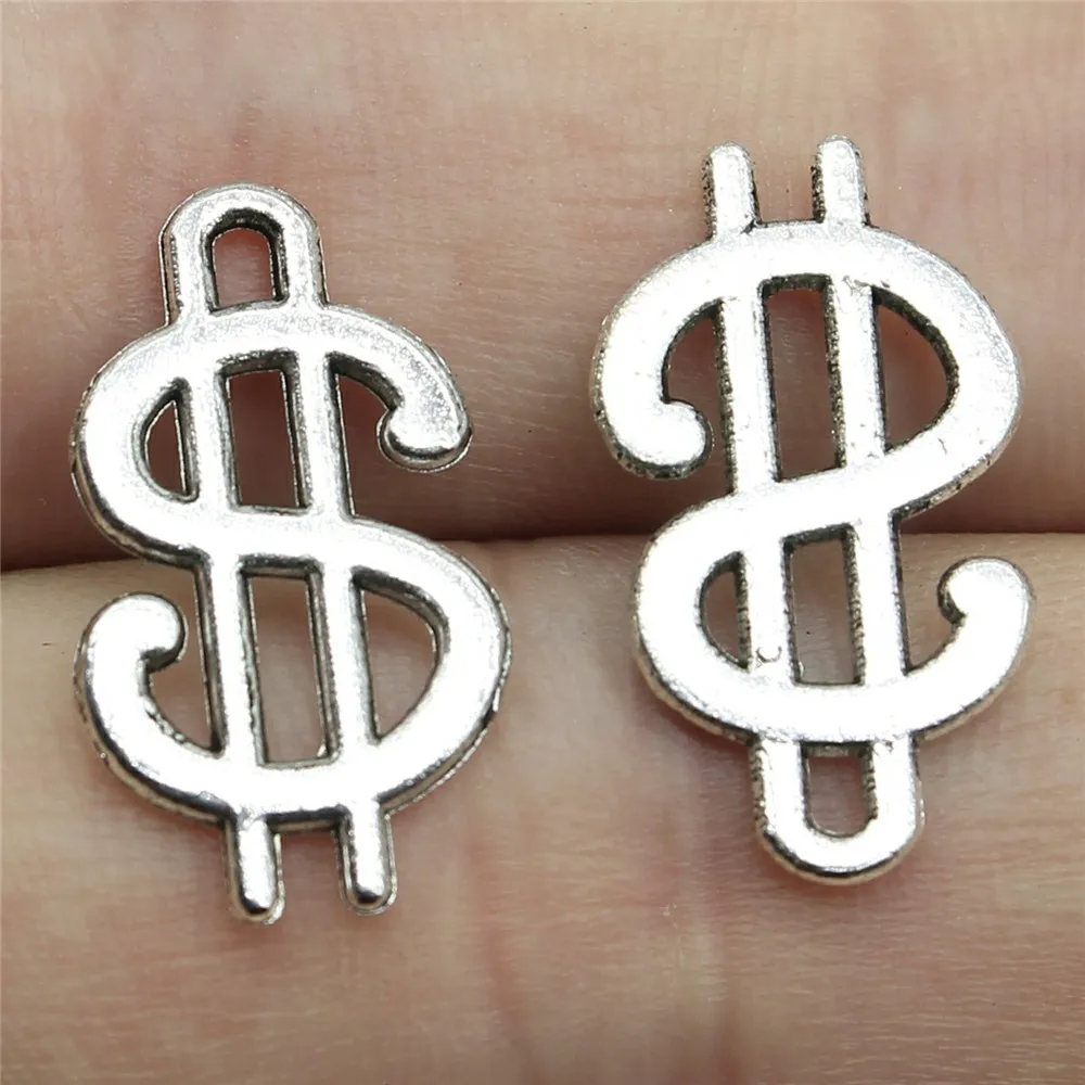 

200pcs 21x12mm Us Dollar Sign Charms Wholesale Antique Silver Color Pendant Charms Wholesale Jewelry Accessories
