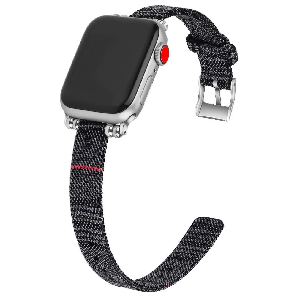 50 шт. тканый нейлоновый холщовый ремешок для часов Apple Watch Series 5 4 3 2 1 38 мм 42 мм ювелирный ремень браслет для iwatch 40 мм 44 мм