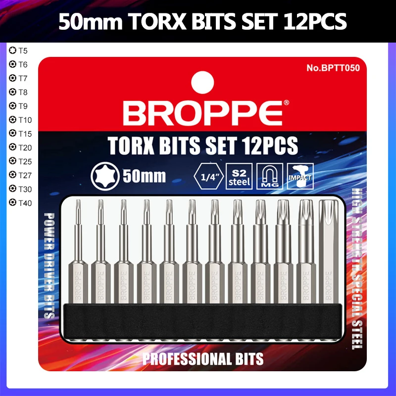 

10/12 шт. S2 легированная сталь Torx отвертки набор инструментов 1/4 дюйма шестигранный набор торцевых головок Torx ручка инструмент набор электрических отверток