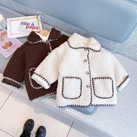 fashion fur coat winter jacket baby spring for girl warm cotton kids toddler outwear buttons thicken children clothes high quali