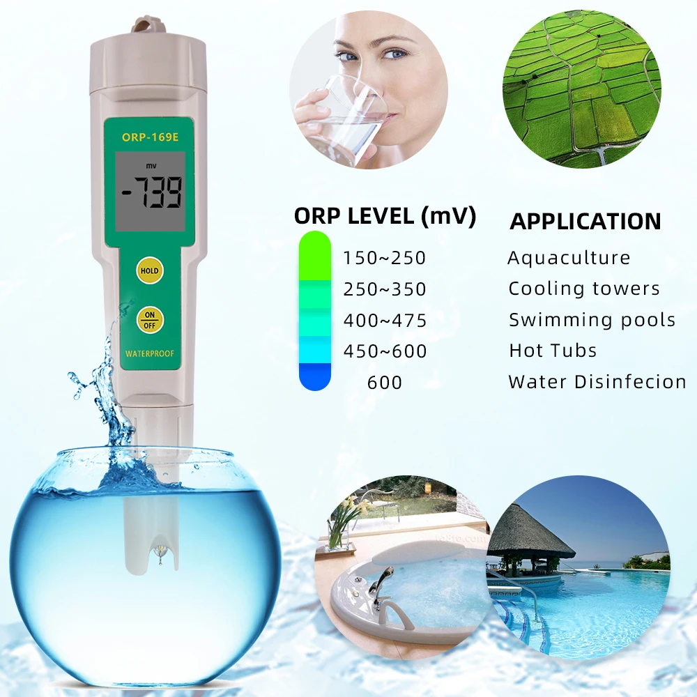 

ORP/Redox 169E Tester waterproof ORP meter ORP tester Water Quality Tester 0~+/-1999mV 23% off