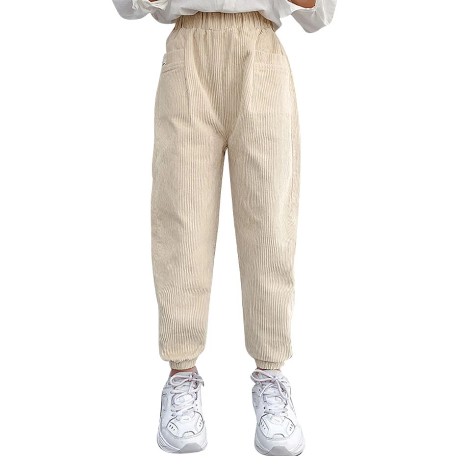 

Girl Pants Letter Corduroy Trousers Girl Soft Cotton Child Pants Autumn Winter Kid Clothes 6 8 10 12 14