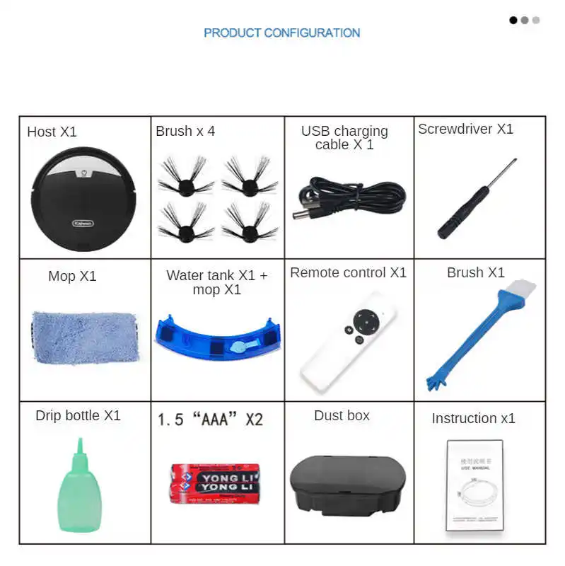 

Water Tank Robot Vacuum Cleaner Wireless Timer Vacuum Cleaner Wet and Dry Remote Control Automatic Sweeper Mopping Cleaner