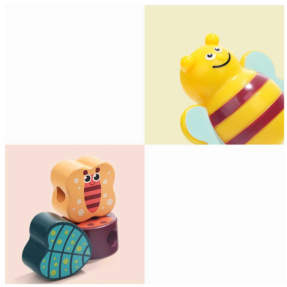 

2020 New Kids Building Blocks DIY Beads Blocks Beads Shape Threading Toy Jigsaw Board Wooden Toys Early Education Toys for Kids