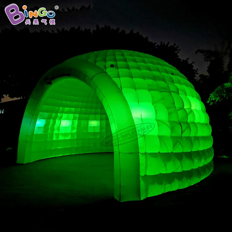 

Custom Built 8X7X5 Meters Green Dome Inflatable Lights Igloo Tent for Decoration Toy Tent BG-T0339