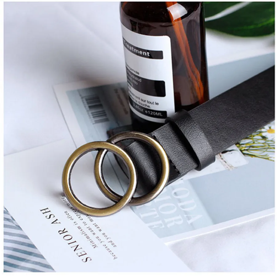 2019 Роскошный Модный корейский ремень с круглой пряжкой Женский Повседневный