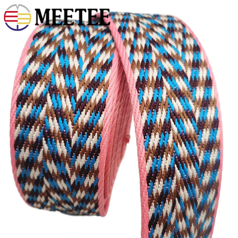 

2Meters 50mm 2mm Thick Polyester Webbing DIY Sewing Jacquard Webbing Strap for Bag Ribbons Clothes Hats Decorative Tapes