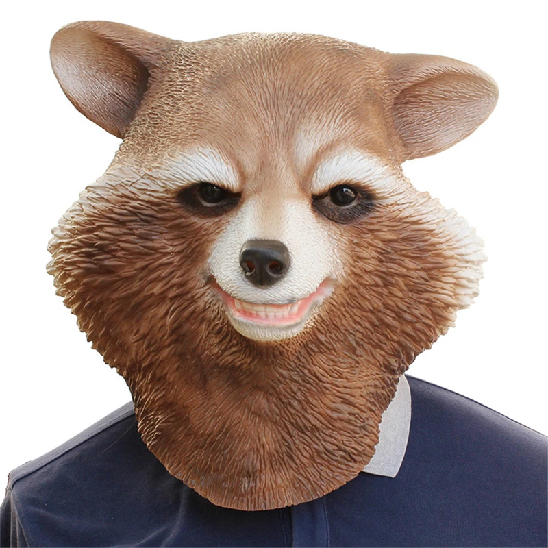 Guardians of the Galaxy Latex Masks Unisex Movie Cosplay Anime costume Raccoon Prop Adult Animal Party Mask for Halloween | Тематическая