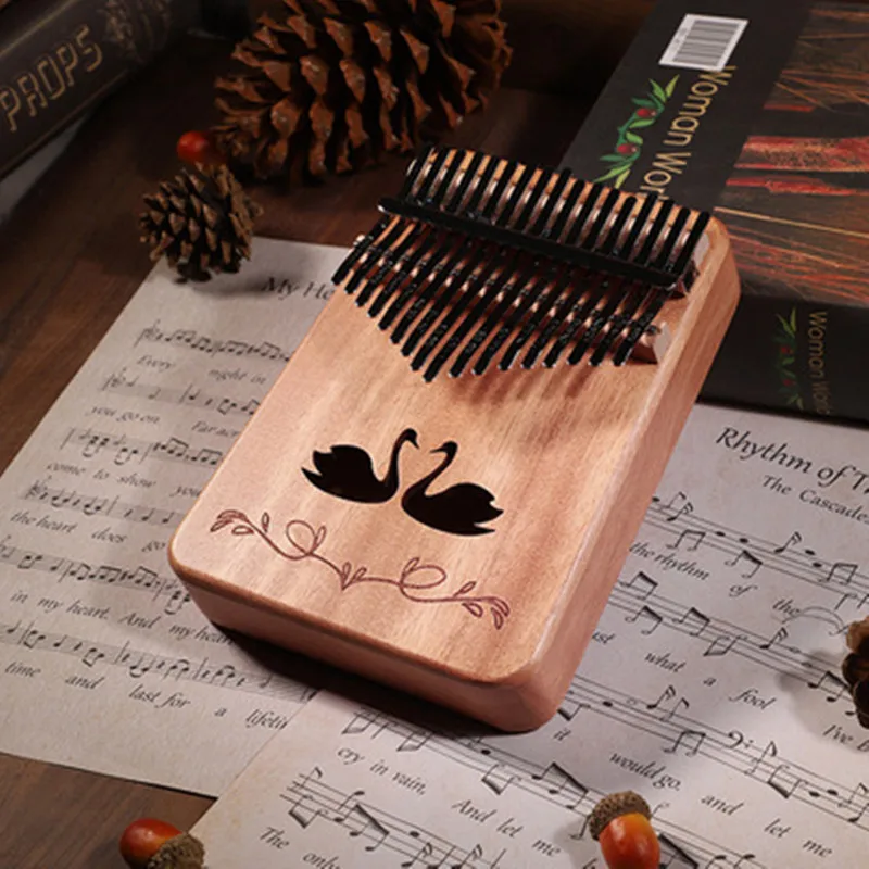 

Пианино Kalimba с 17 клавишами, красное дерево, корпус Mbira, музыкальные инструменты, креативная музыкальная шкатулка