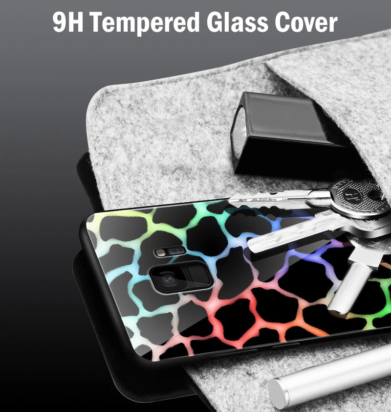 for OnePlus 3T 3 5 6T 5T 6 7 7 Pro Anti Knock Tempered Glass Cover for Samsung Galaxy S9 S8 S10 Plus Printing Fancy Phone Case
