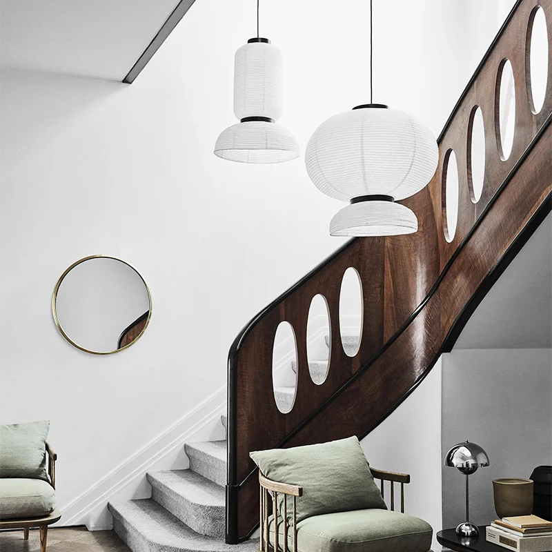 Beste Janpanese Stijl Hanger Lamp Lantaarn Opknoping Lichtpunt Handgemaakte Papier Kroonluchter Voor Woonkamer Home Decoratie Art Design