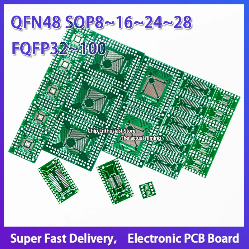 Соединительная плата PCB к комбинированной преобразовательной плате in-Iine FQFP32 ~ 100 QFN48 SOP8 ~ 16 ~ 24 ~ 28