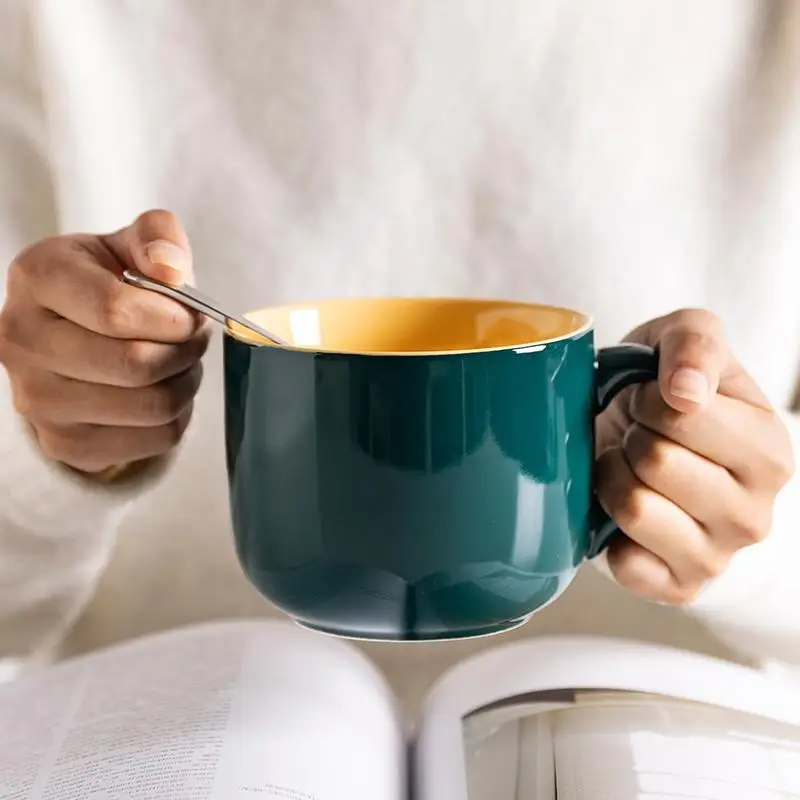 Новые популярные кружки 650 мл керамическая кофейная чашка карамельного цвета