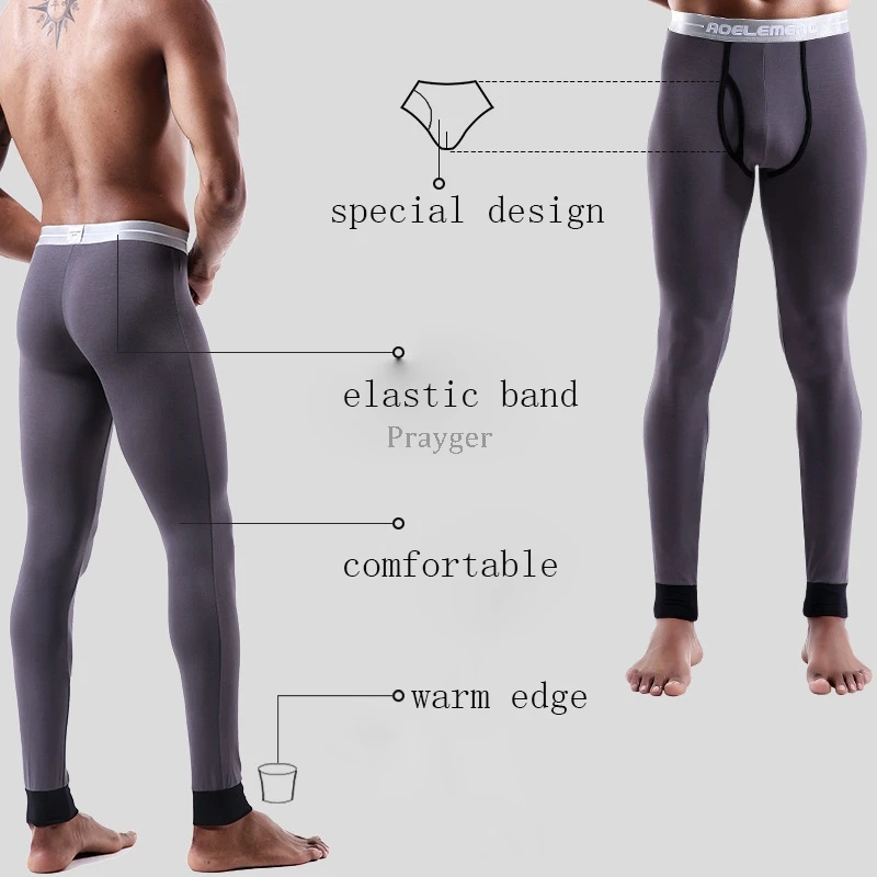 Men Thermal Underwear Winter Buttoms Breathable Modal Warm Body