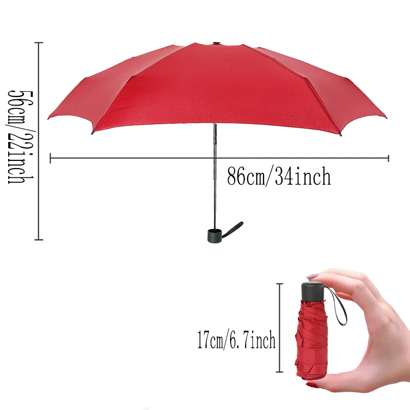 

180g Small Fashion Folding Umbrella Rain Women Gift Men Mini Pocket Parasol Girls Anti-UV Waterproof Portable Travel UMBRELLAS