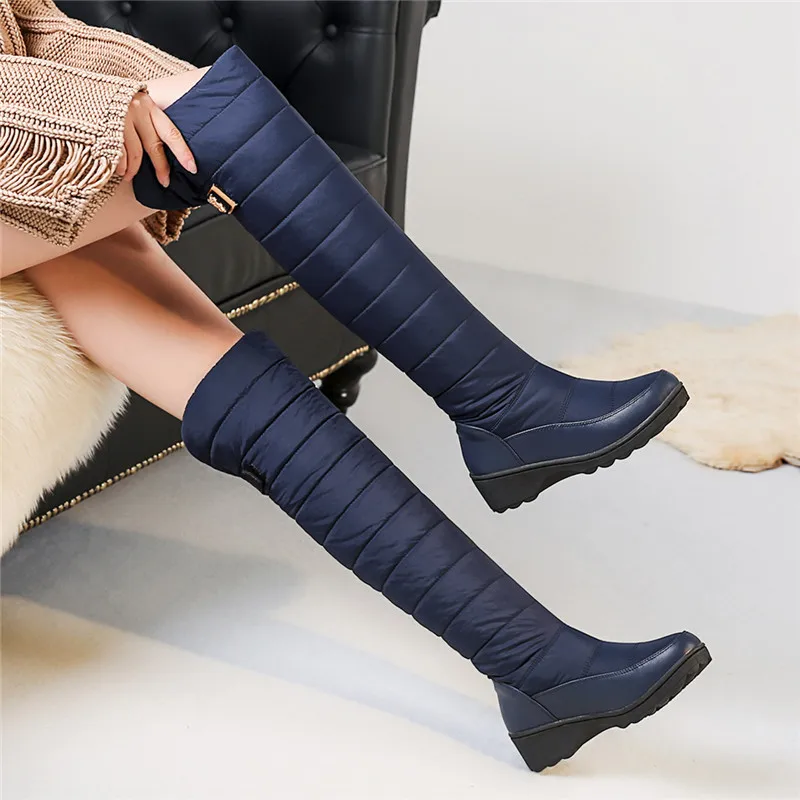 ASUMER/ г. Новые зимние ботинки, большие размеры 35-44 женские модные теплые зимние ботинки сапоги до колена на платформе с круглым носком женская обувь