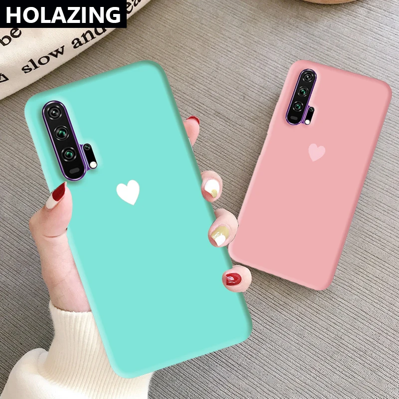 Красный зеленый синий розовый чехол с сердцем для Huawei Honor 20 Pro 9X Мягкий