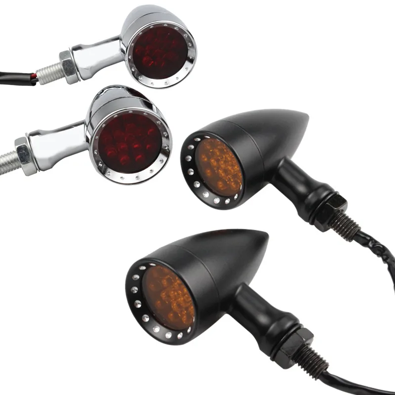 

Поворотный Светильник для мотоцикла, модифицированный Поворотный Светильник в стиле ретро, светодиодный сигнальный сигнал, металлическая ...