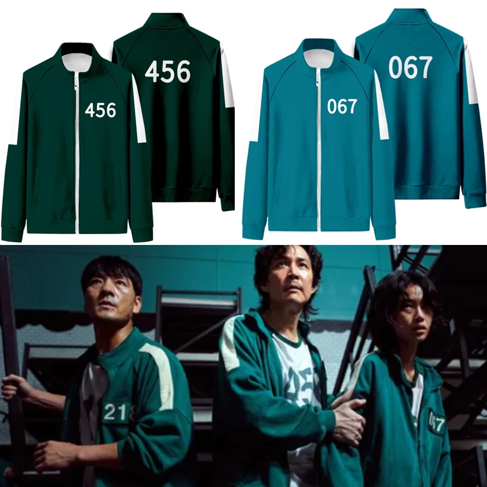 

Squid Game Jacket Men's Hoodie Li Zhengjae Same Sportswear Plus Size 456 001 National Tide Autumn Winter Sweatershirts Round Six