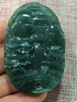 natural myanmar jade a handcarved landscape jadeite emperor green jade pendant jade necklace pendants jewelry jade necklaces