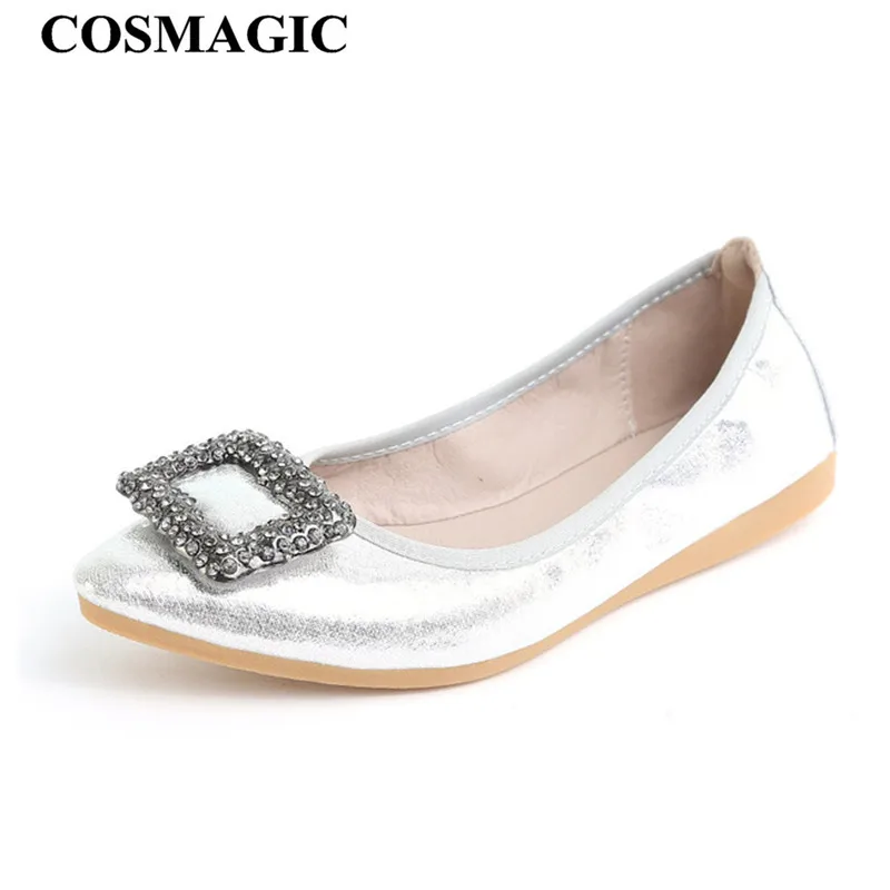 Женские балетки на плоской подошве со стразами comagic мягкие свадебные туфли