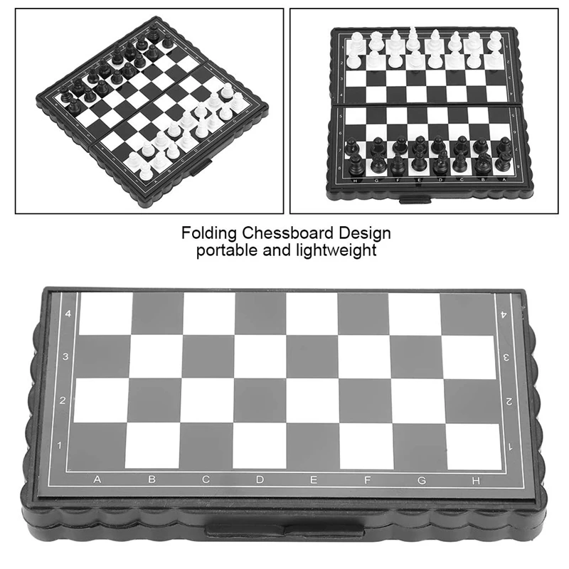 Портативная Пластиковая Складная доска для шахмат 5x5 дюймов с магнитной