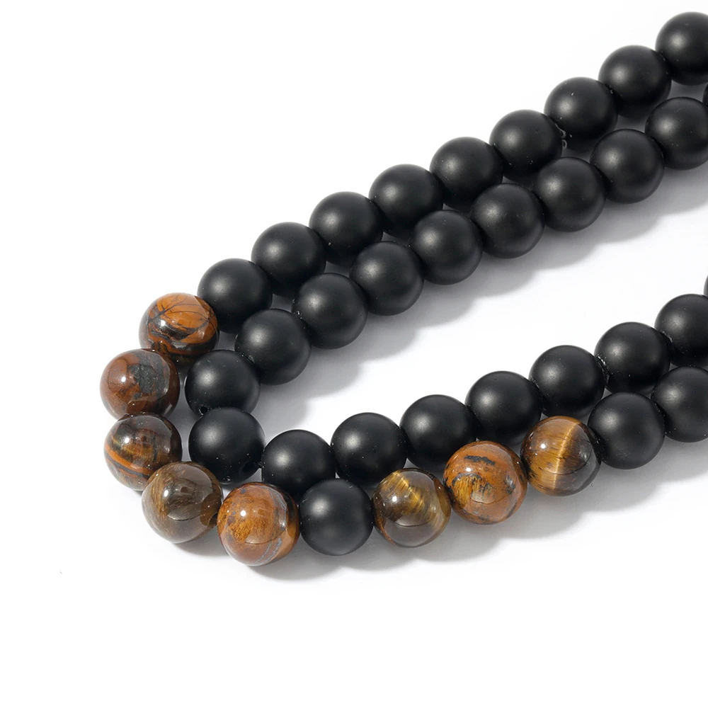 Ожерелье из бисера для молитвы OAIITE 108 ожерелья натурального желтого тигрового