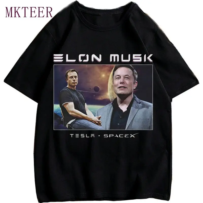 

Elon Musk 2021 Men's Hip Hop T-shirt Loose Streetwear Tops Graphic Tees Punk Harajuku Cotton O-neck T Shirt Short Sleeve Unisex