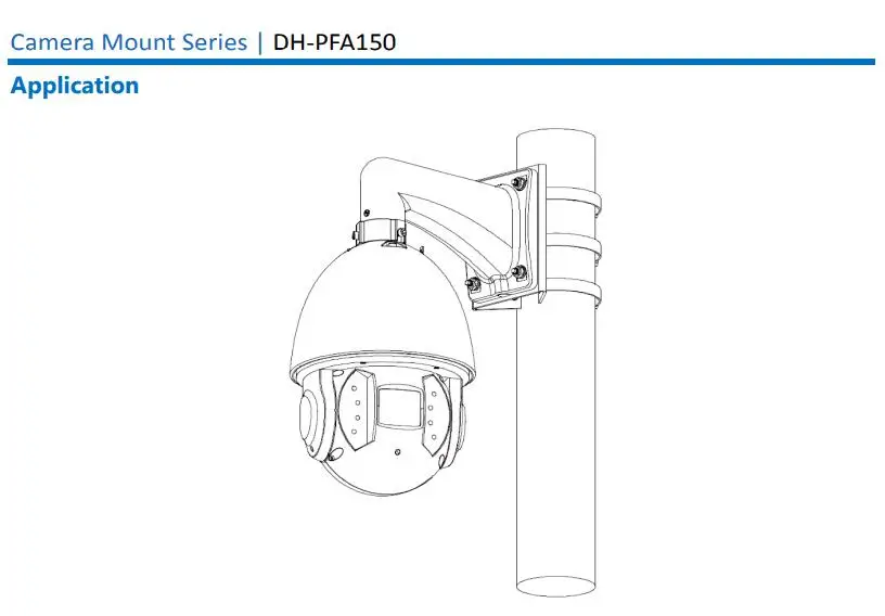 

Dahua PFA150 Pole Mount Bracket For Dahua Dome Bullet PTZ Camera: SD6C230U-HNI IPC-HFW1320S IPC-HDW1320S SD29204T-GN.