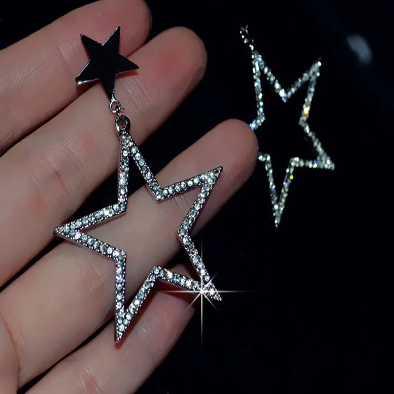 Новые модные большие серьги-подвески в виде пятиконечной звезды для женщин